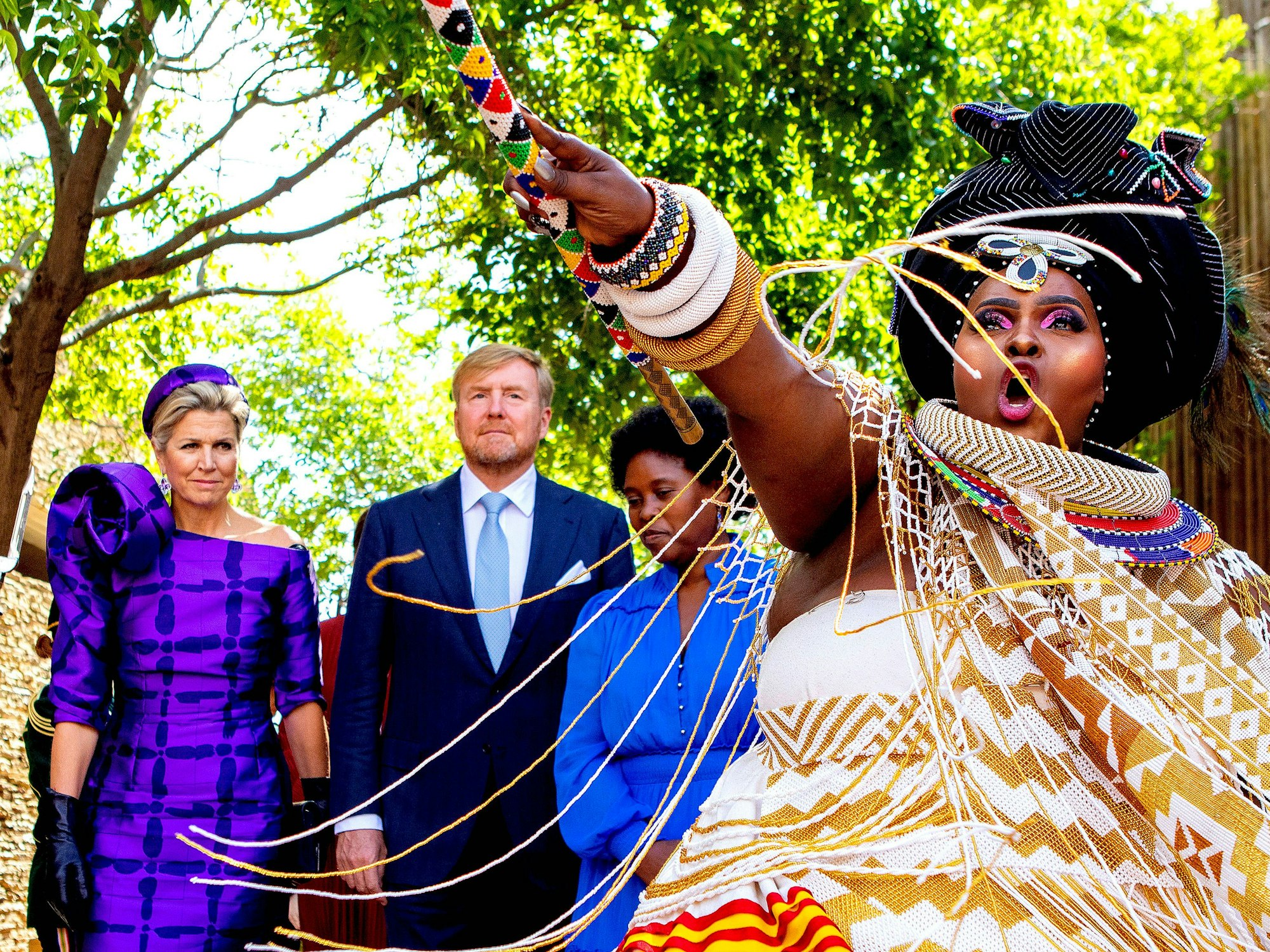 Königin Maxima und König Willem-Alexander besuchten am zweiten Tag ihres dreitägigen Staatsbesuchs in Südafrika den Freedom Park in Pretoria.
