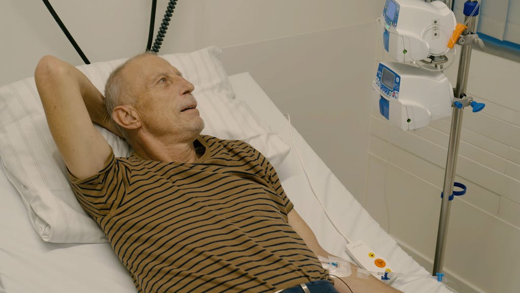 Christoph Daum bei der Chemotherapie.