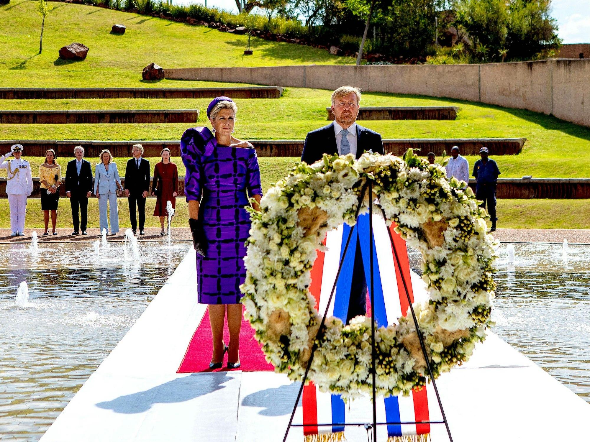 Königin Maxima und König Willem-Alexander besuchten am zweiten Tag ihres dreitägigen Staatsbesuchs in Südafrika den Freedom Park in Pretoria.