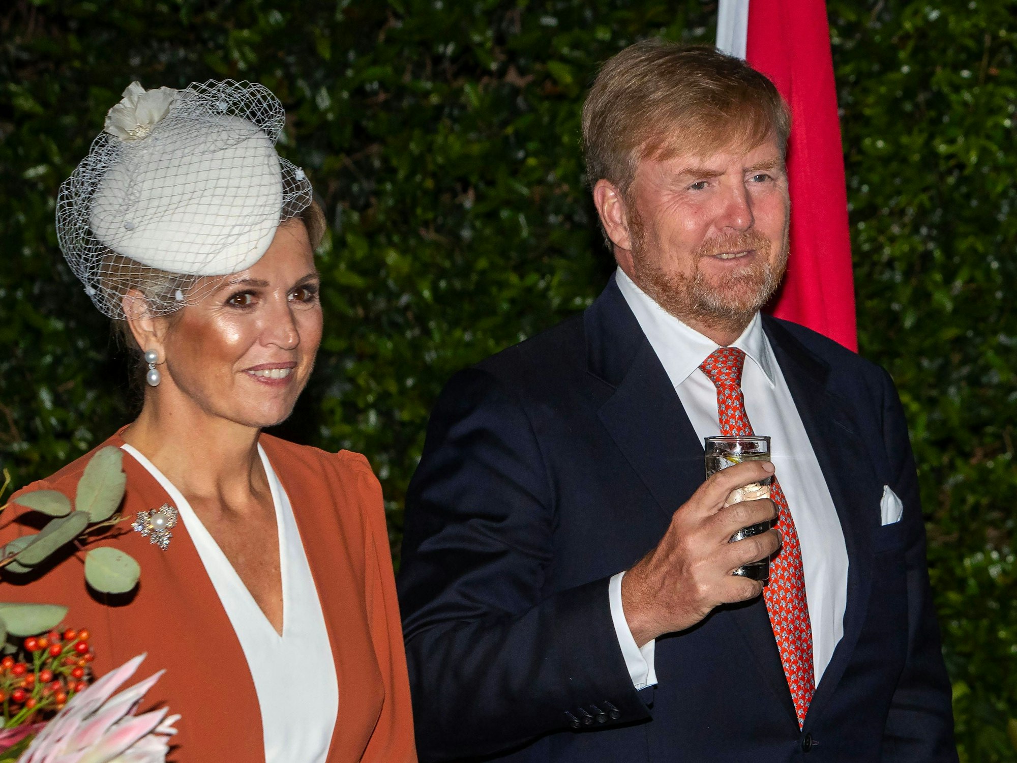 Königin Maxima und König Willem-Alexander bei einem Empfang mit der niederländischen Gemeinschaft in Pretoria am ersten Tag ihres dreitägigen Staatsbesuchs in Südafrika.