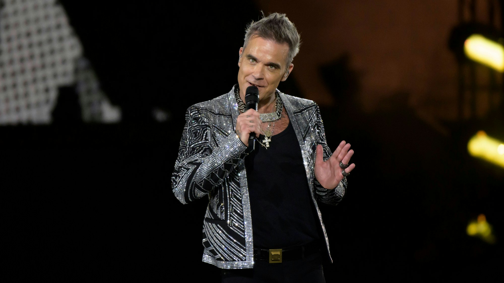 Robbie Williams bei seinem Münchener Konzert im August 2022