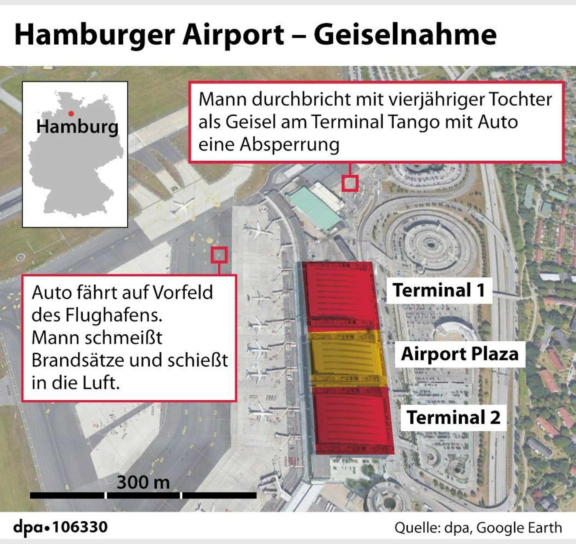 Was passierte wo auf dem Hamburger Flughafen? Eine Übersicht.