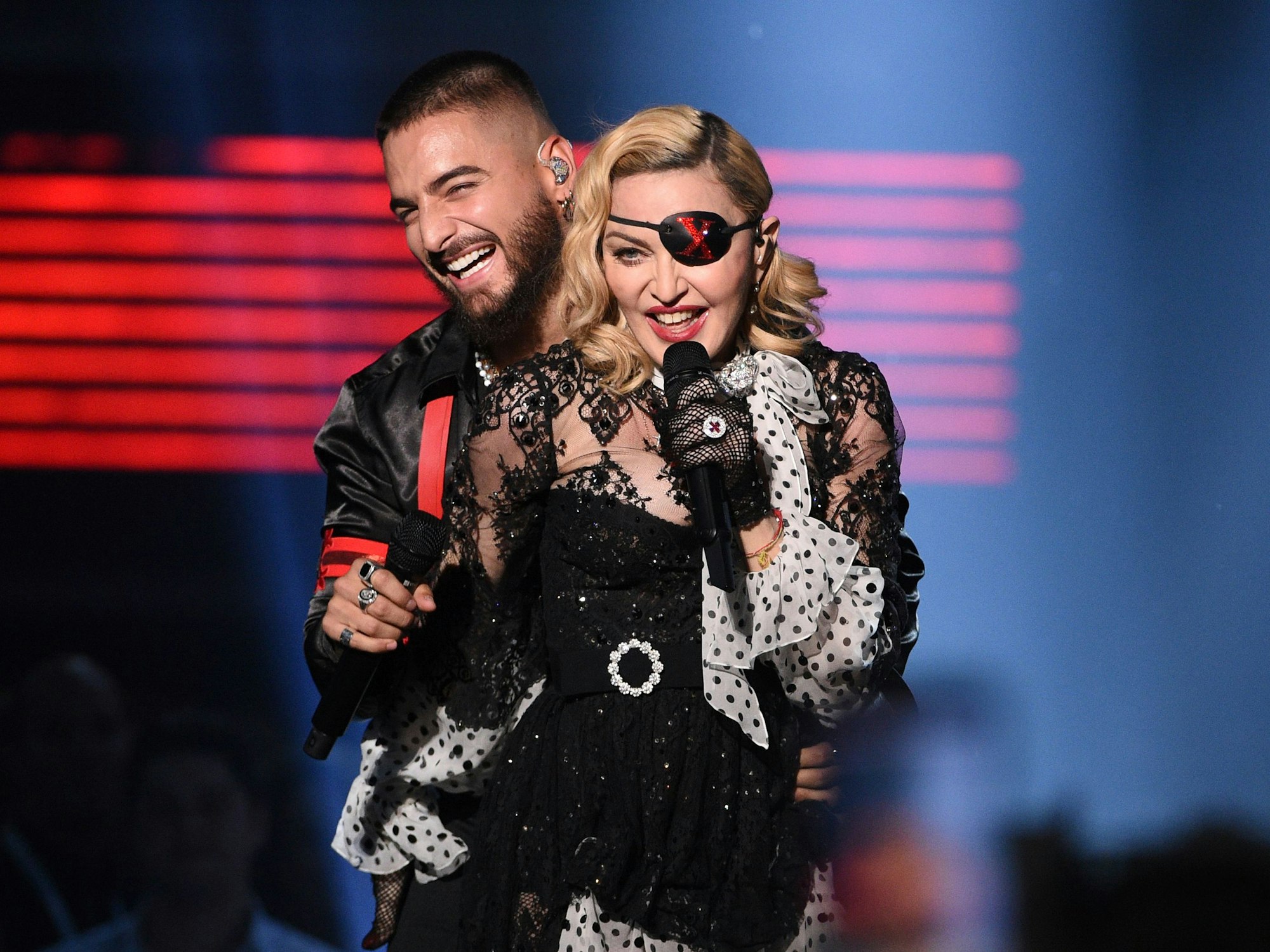 Madonna im Spitzen-Outfit bei ihrem Auftritt bei den Billboard Music Awards in der MGM Grand Garden Arena (2019).