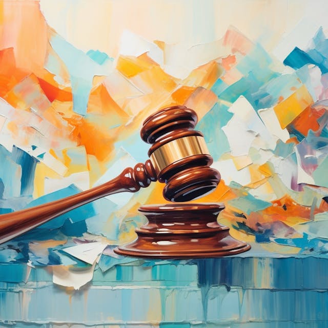 Illustration: Hammer bei einem US-Gericht