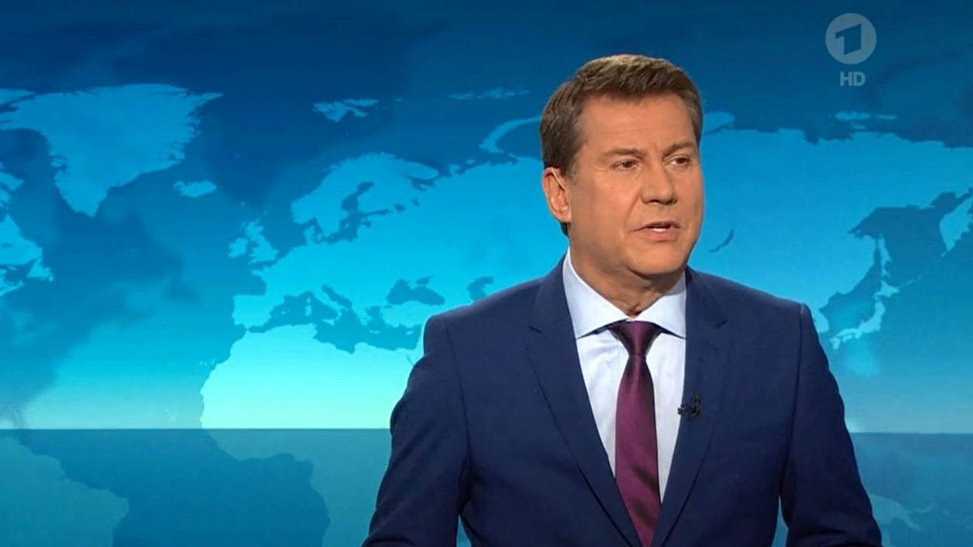 ARD-Sprecher Jens Riewa während einer „Tagesschau“-Sendung.