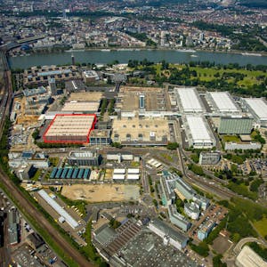 Luftbild von der Köln-Messe