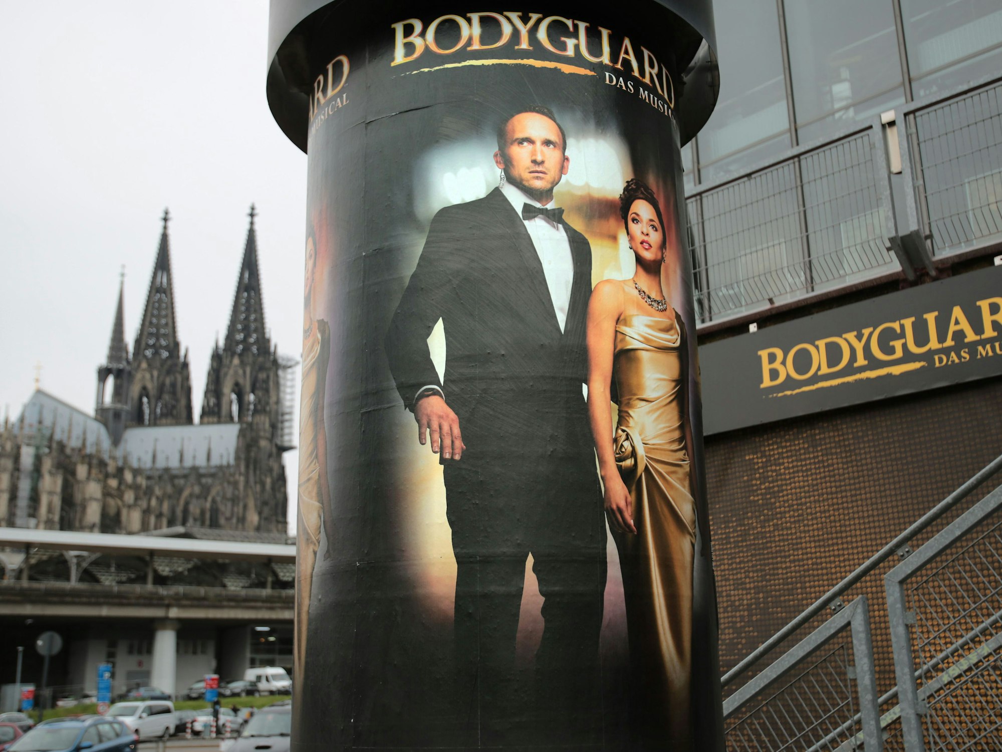 Werbung für das Musical Bodyguard in Köln