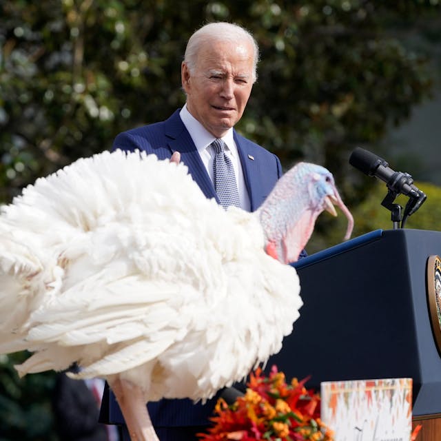 Joe Biden begnadigt am 20. November einen Thanksgiving-Truthahn in Washington.