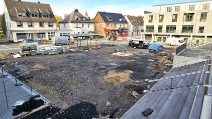 Das Bild zeigt die Baustelle am Kaller Bahnhof.