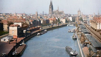 Der Kölner Hafen in den 1920er Jahren.