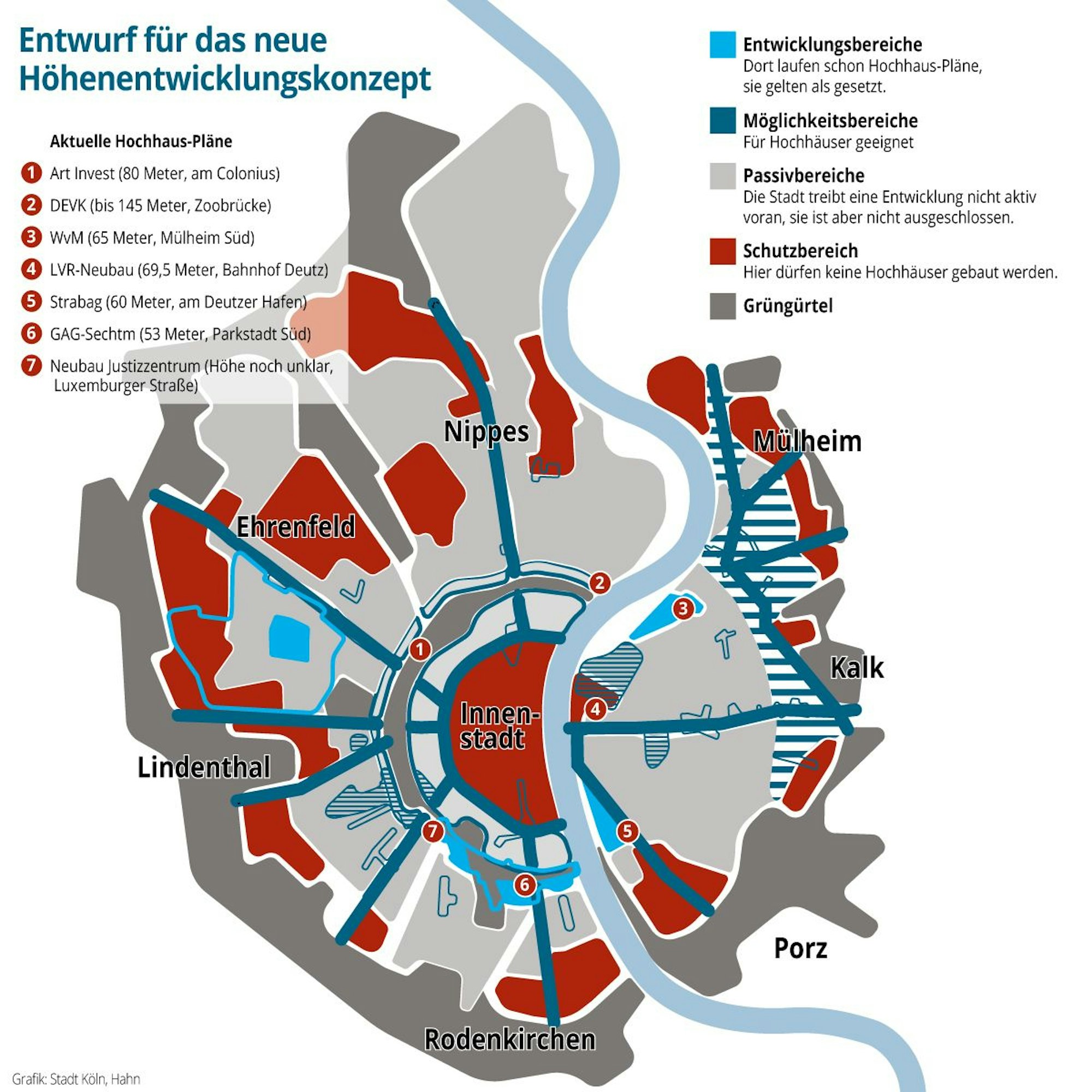 So sieht der Entwurf für das Höhenbaukonzept in Köln aus.