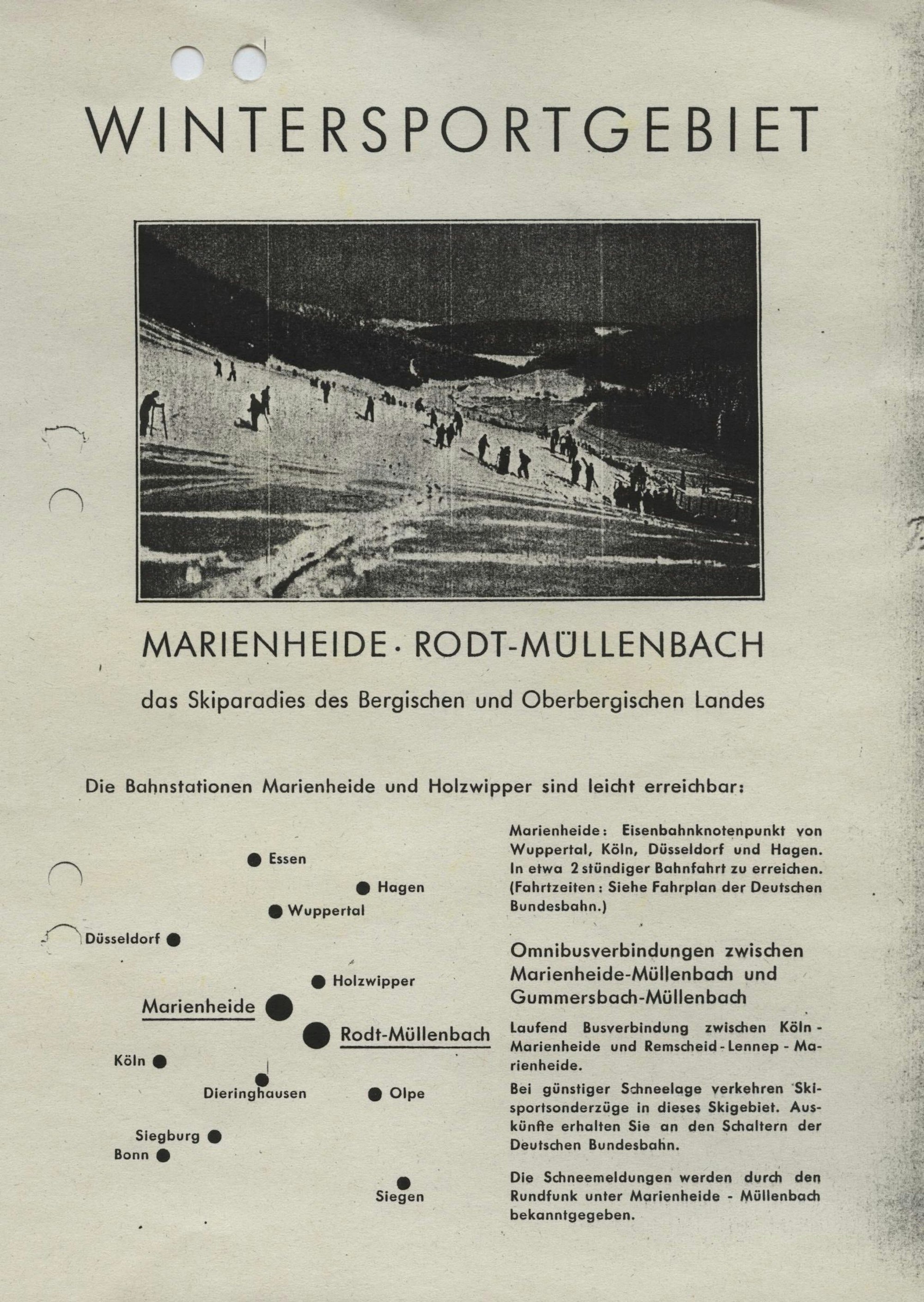 Ein altes Plakat bewirbt das Wintersportgebiet Müllenbach.