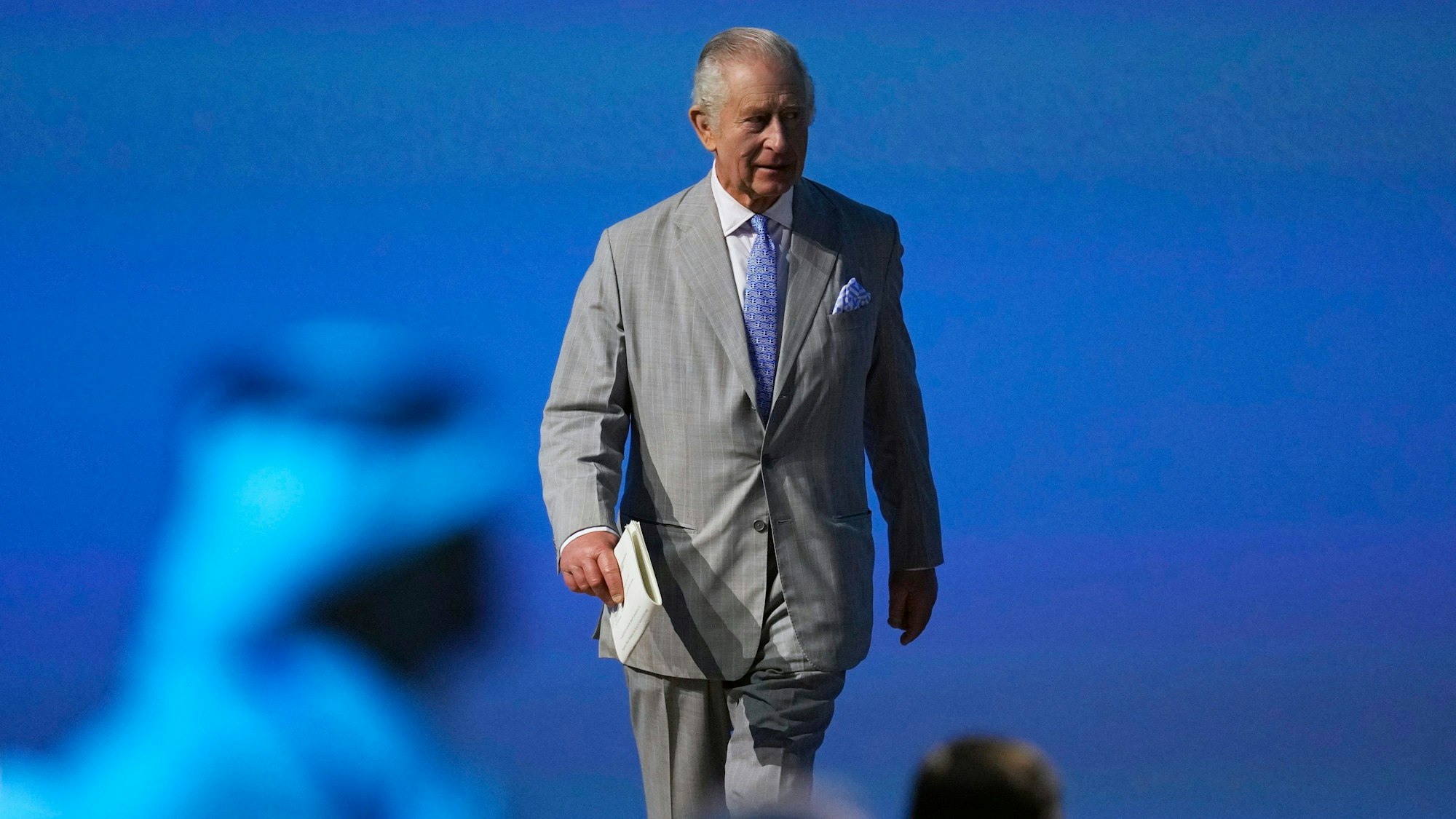 Der britische König Charles III. während der Eröffnungszeremonie des UN-Klimagipfels COP28.
