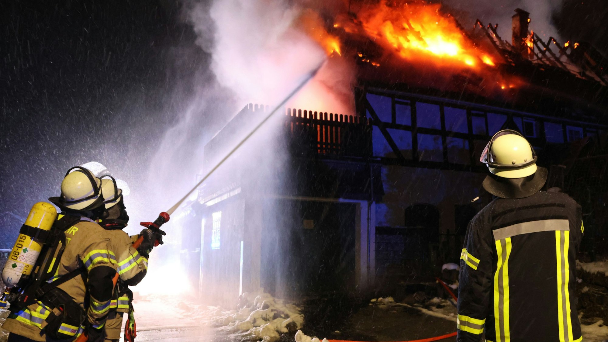 Foto von einem Wohnhausbrand