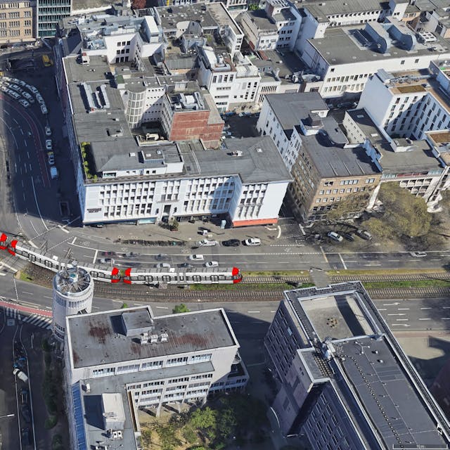 Visualisierung einer 90 Meter langen Stadtbahn am Neumarkt