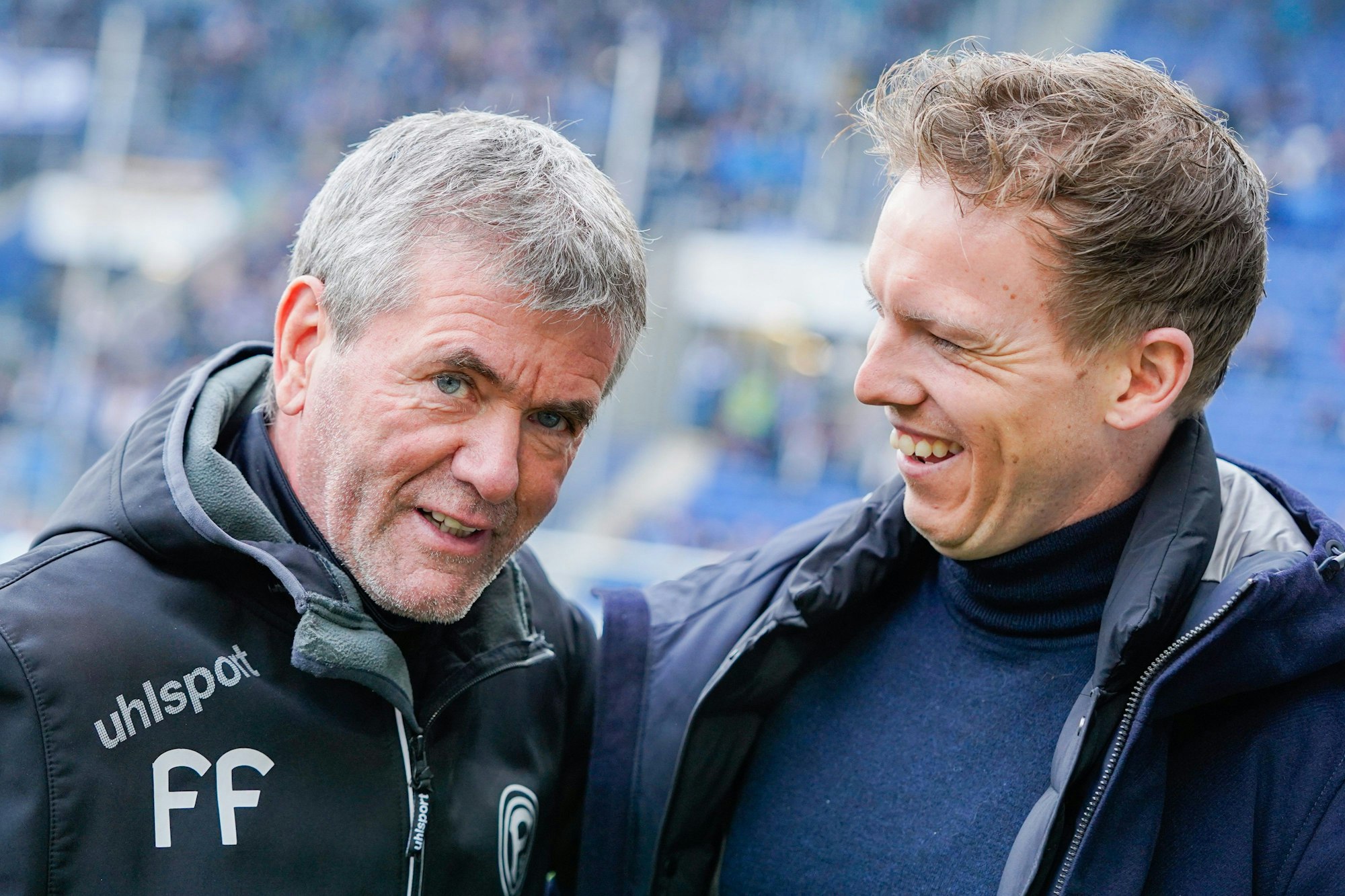 2019: Friedhelm Funkel und der damalige Hoffenheim-Trainer Julian Nagelsmann.