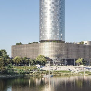 So sah ein erster Entwurf für das neue Hochhaus der DEVK am Rheinufer aus. Der Architektenwettbewerb folgt noch.