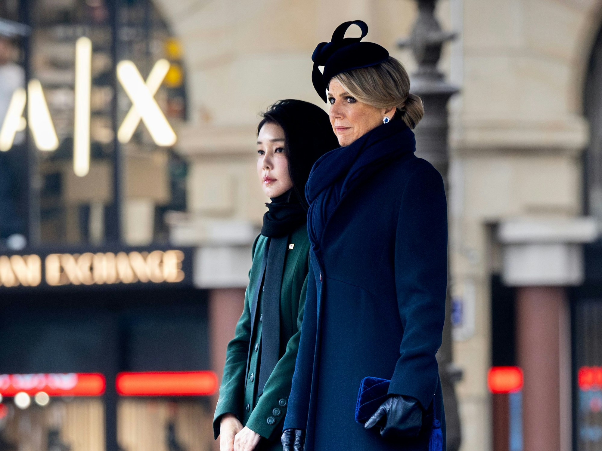 Königin Maxima und die südkoreanische First Lady Kim Keon Hee zum Auftakt des Staatsbesuchs in den Niederlanden.