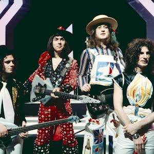 Die Glam-Rock-Band Slade in den 1970er Jahren.