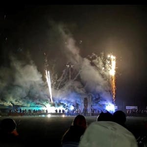 Feuerwerk beim Spiel SV Öttershagen gegen SpVgg Hurst-Rosbach