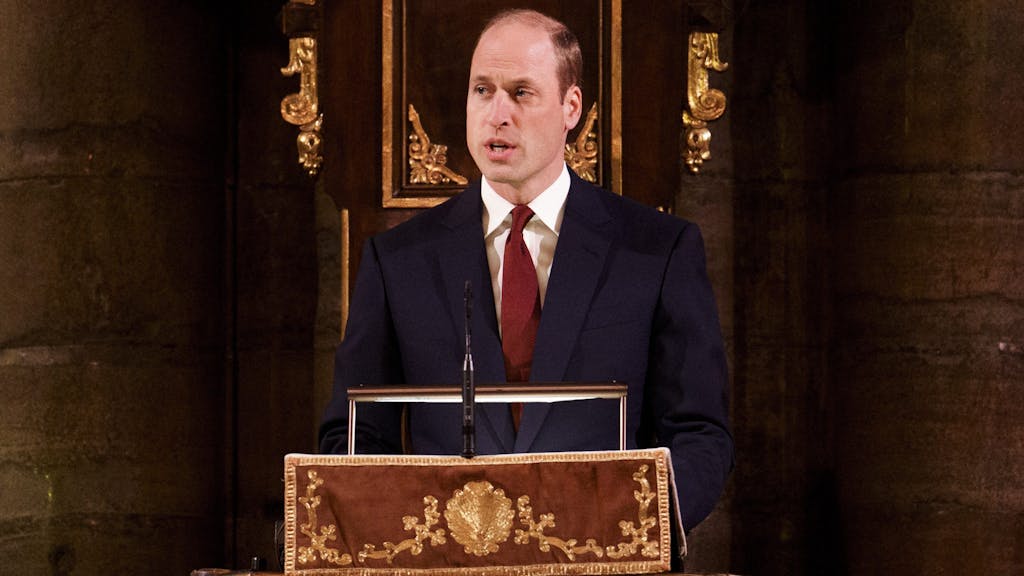 Prinz William von Wales beim Gottesdienst in der Westminster Abbey.