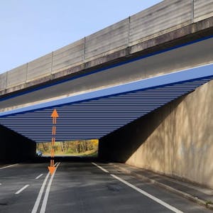 Das Bild illustriert den Vorschlag von Professor Wörzberger zur Brücke der A4 über die Landstraße bei Untereschbach.