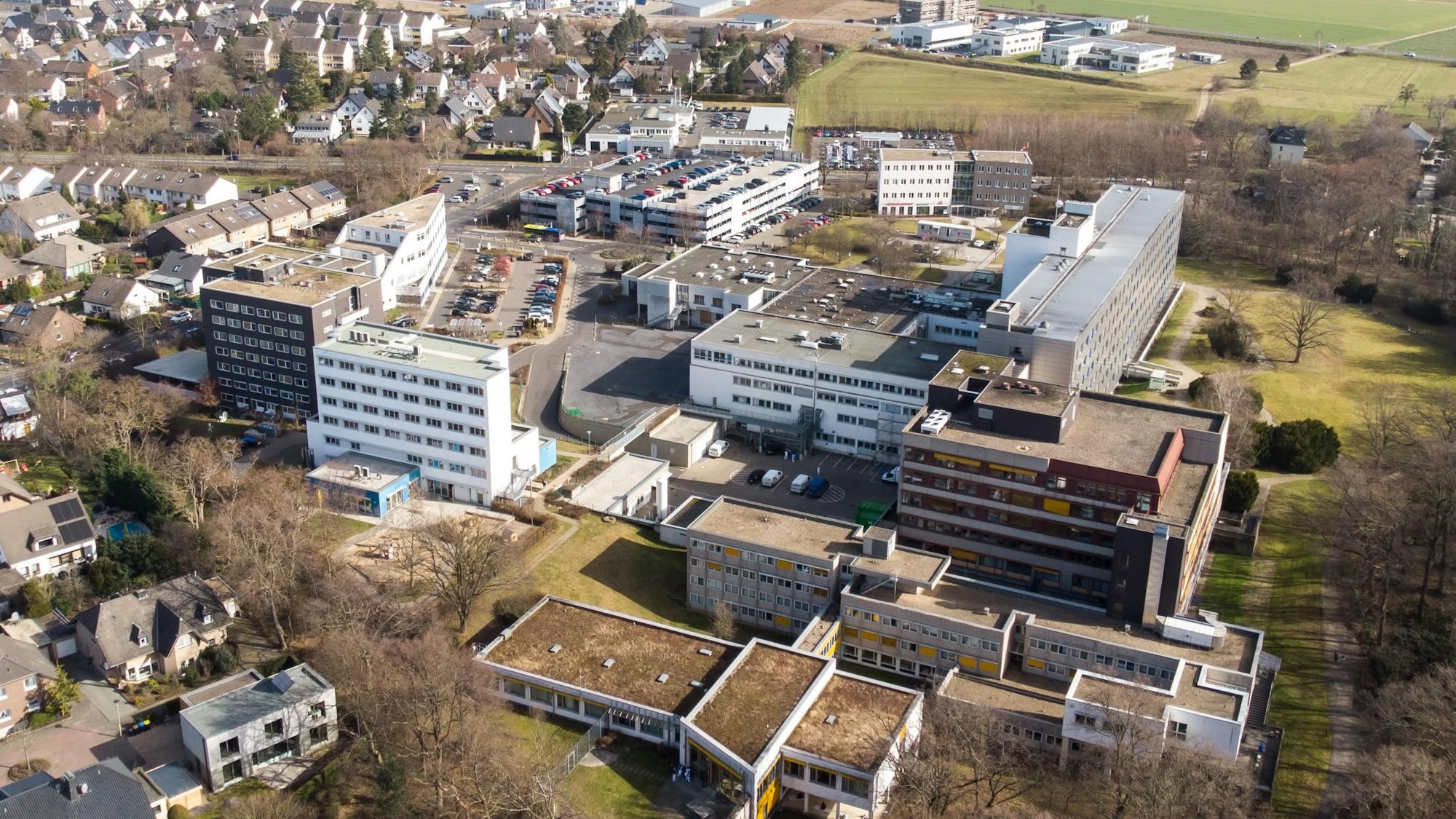 Das Euskirchener Marien-Hospital in einer Luftbildaufnahme.
