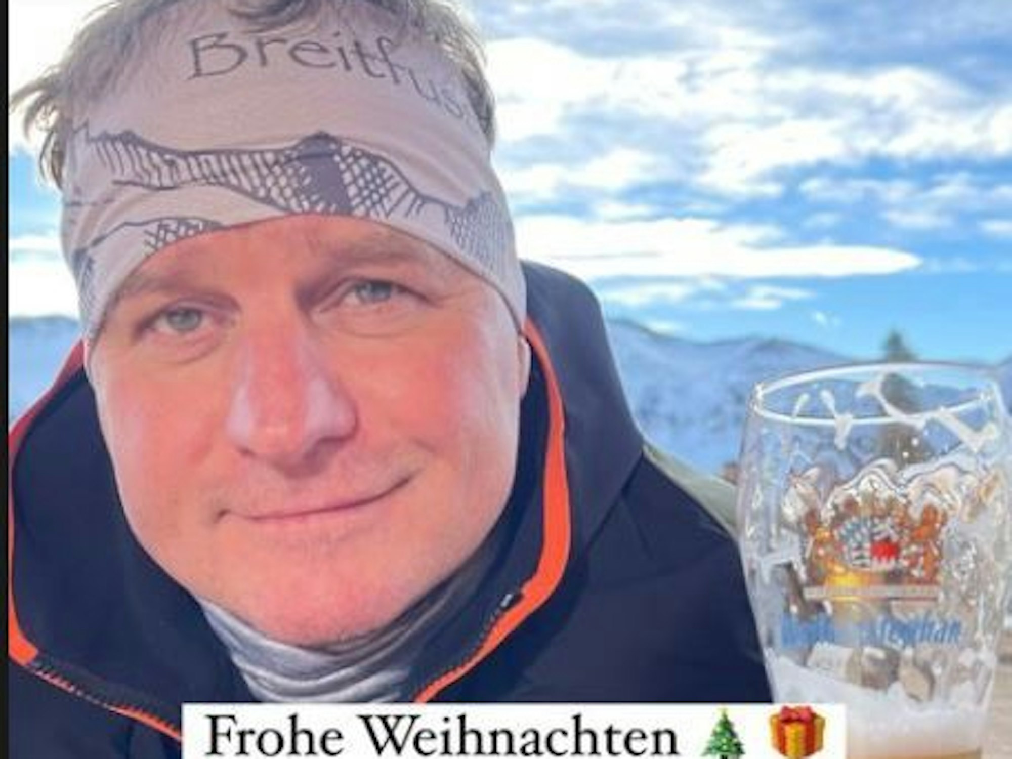 Steffen Baumgart im Skiurlaub.