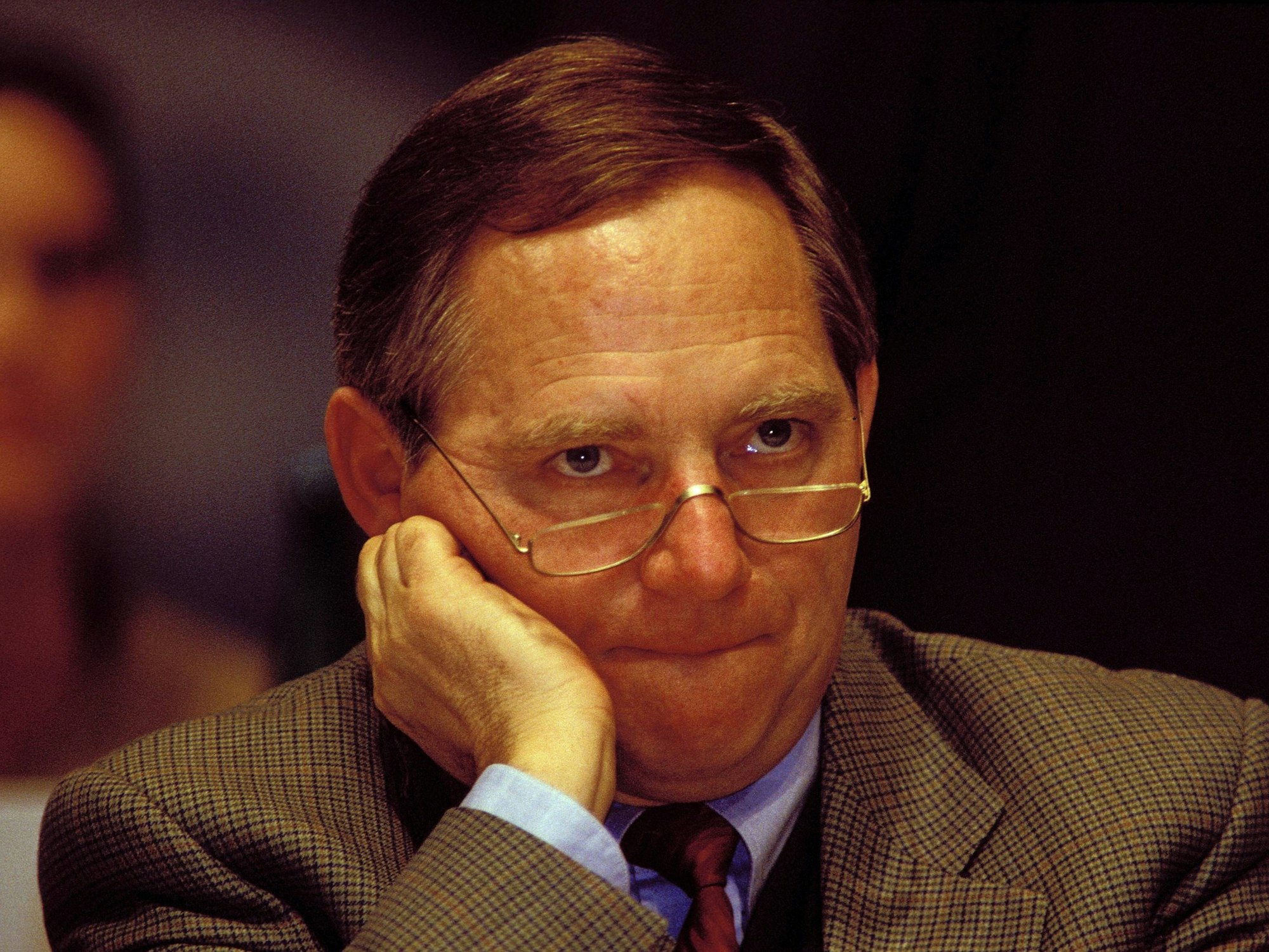 Wolfgang Schäuble (CDU) auf dem 5. Parteitag der CDU in Hamburg, hier im Feruar 1994.