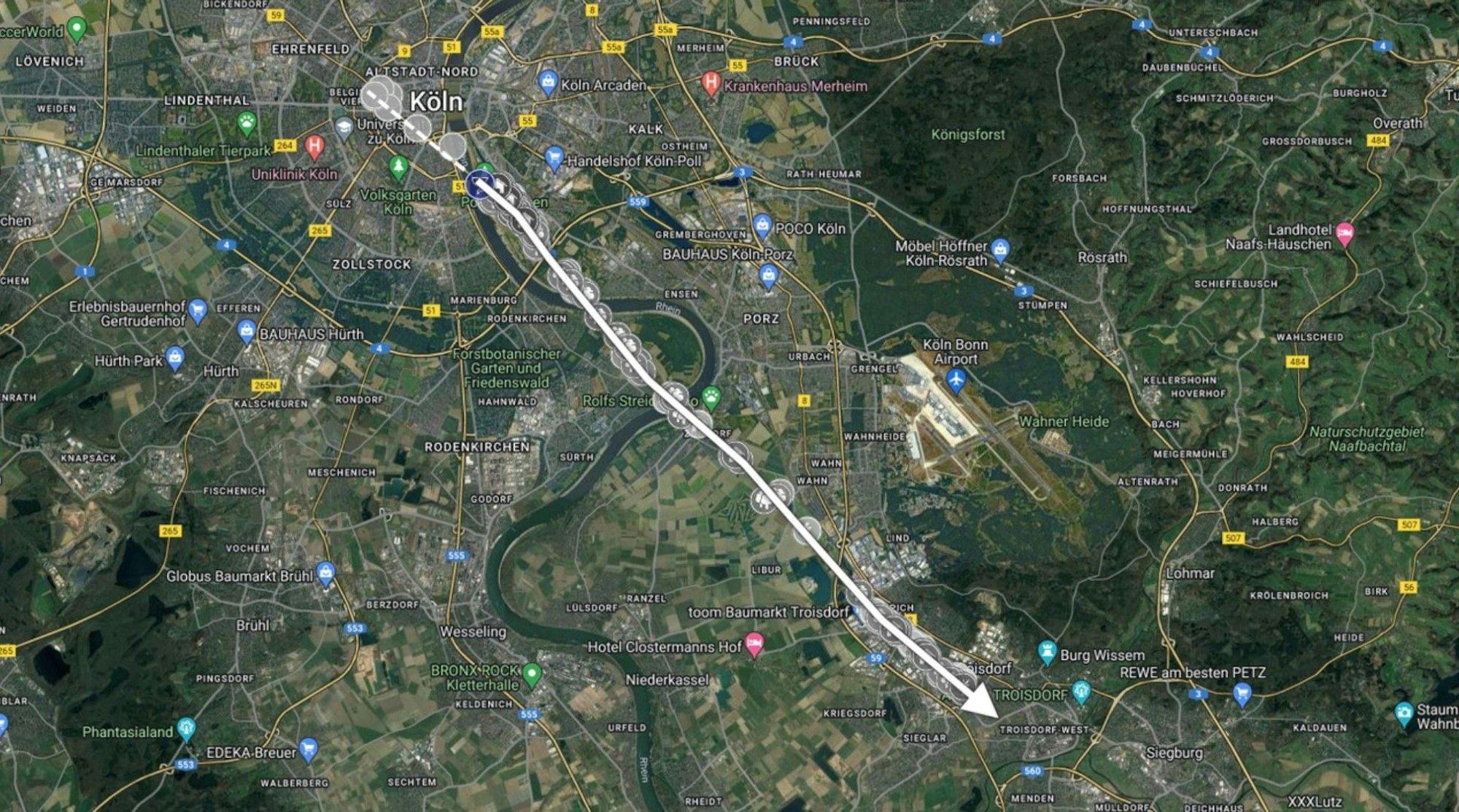 Analyse der Internetseite Tornadomap.org zeigt den Tornado in Köln-Poll