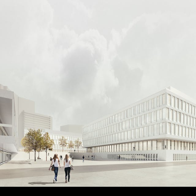 Visualisierung des Neubaus: So soll das neue Chemie-Gebäude der Uni Köln einmal aussehen.