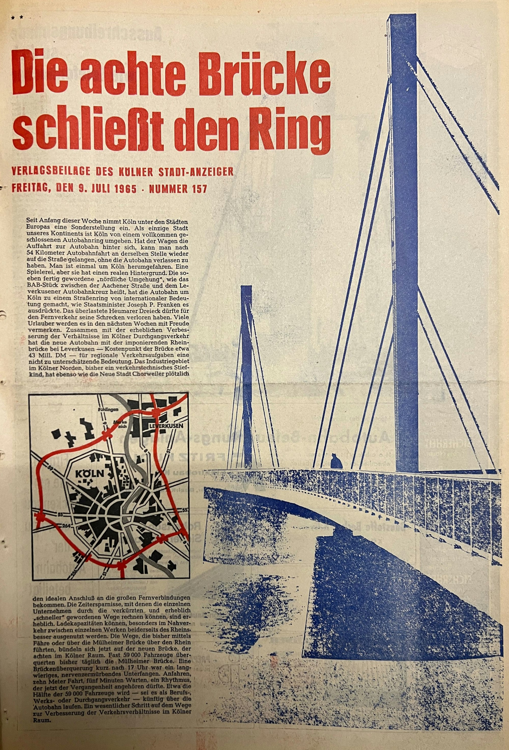 Moderne Grafik: Beilage zur Brückeneröffnung.