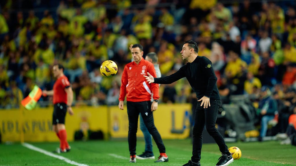 Der Trainer des FC Barcelona Xavi während des Ligaspiels gegen Las Palmas.&nbsp;