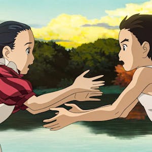 Der Junge und der Reiher Japan. Eine Szene aus dem neuen Toho-Film: The Boy and the Heron 2023. Ein kleiner Junge namens Mahito, der sich nach seiner Mutter sehnt, wagt sich in eine Welt, die von den Lebenden und den Toten geteilt wird. Dort hat der Tod ein Ende, und das Leben findet einen neuen Anfang. Eine halb-autobiografische Fantasie aus dem Kopf von Hayao Miyazaki.