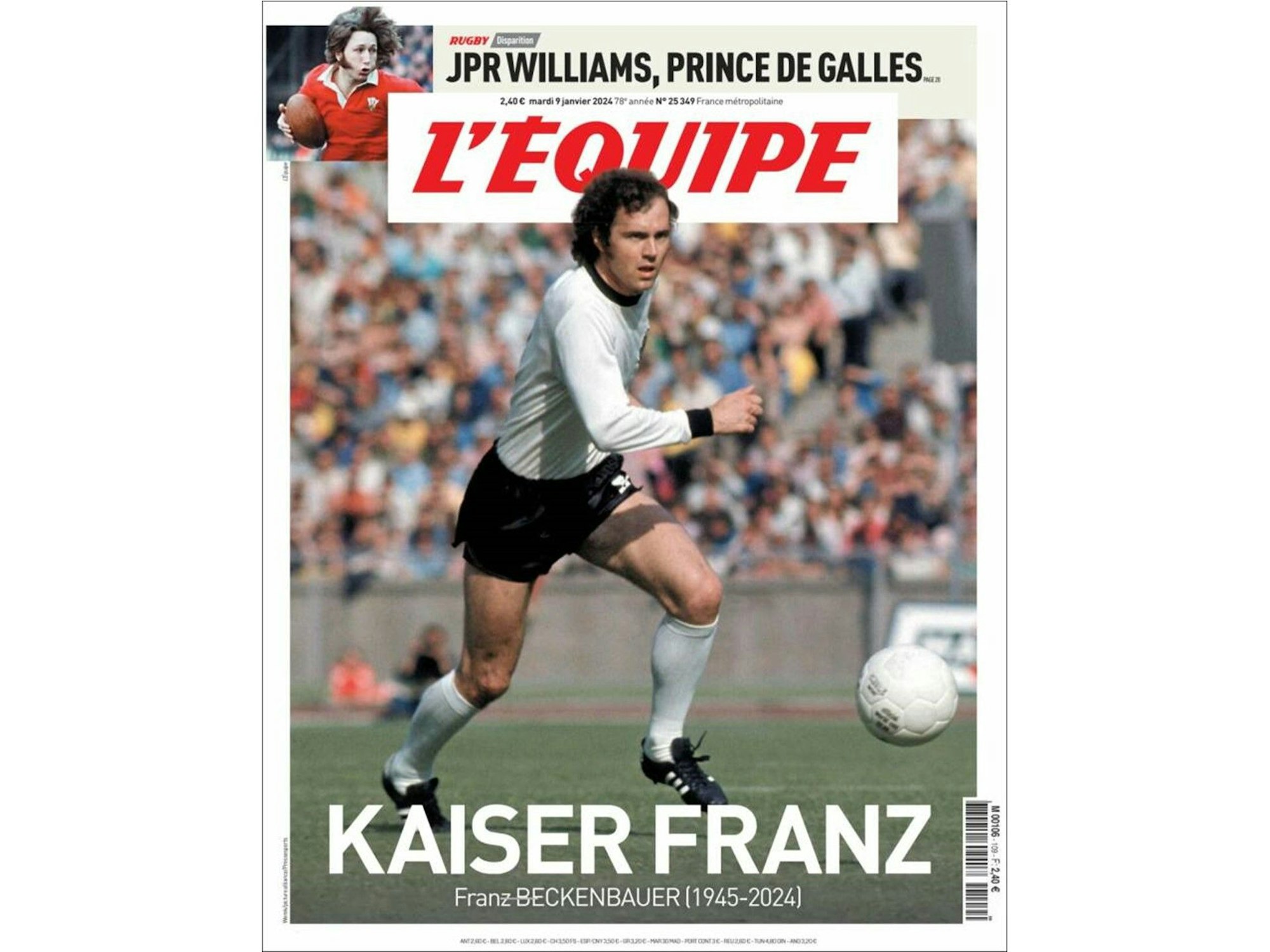 Zeitungscover der L'Équipe in Frankreich.