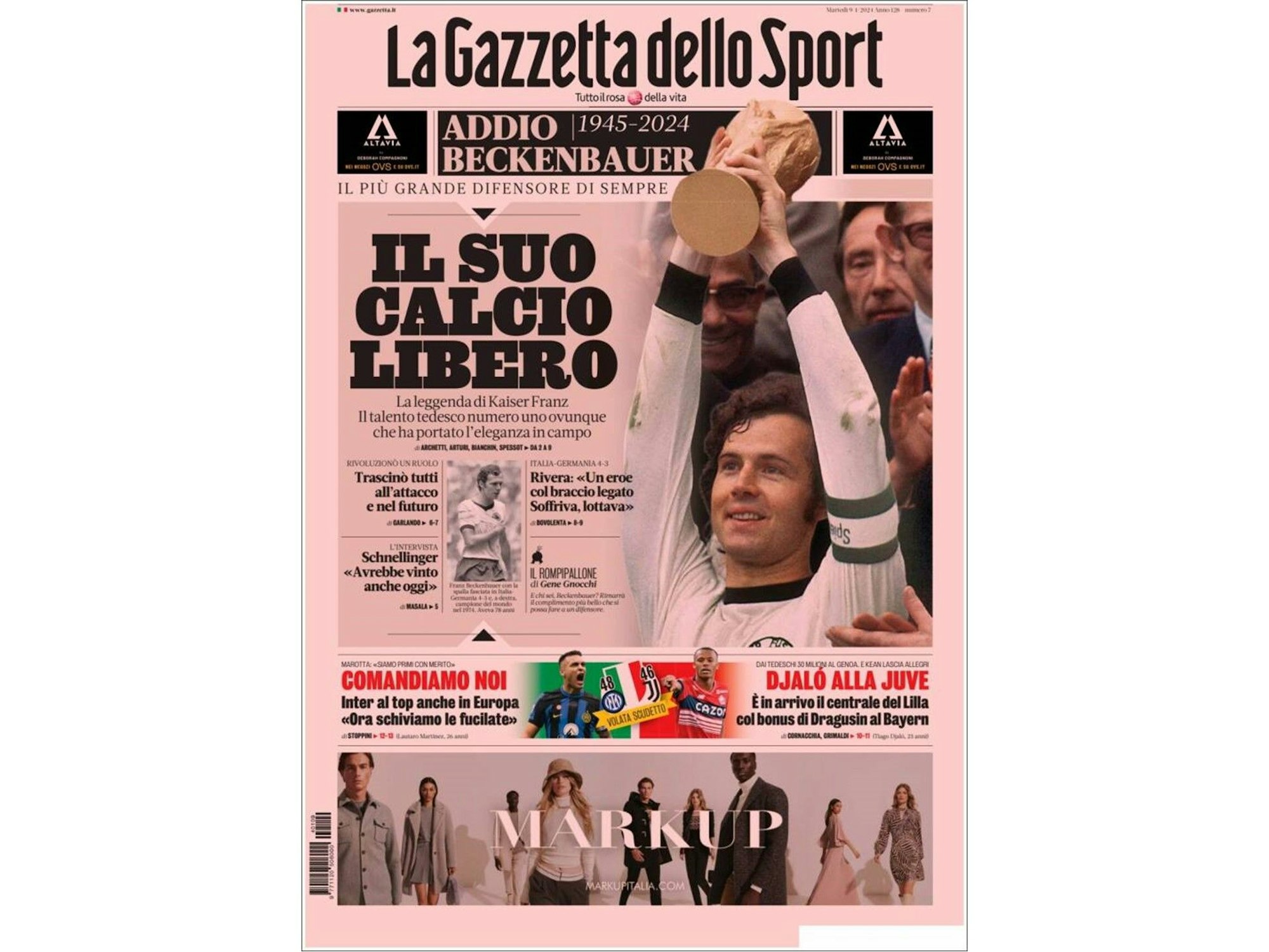 Cover der Gazzetta dello Sport.