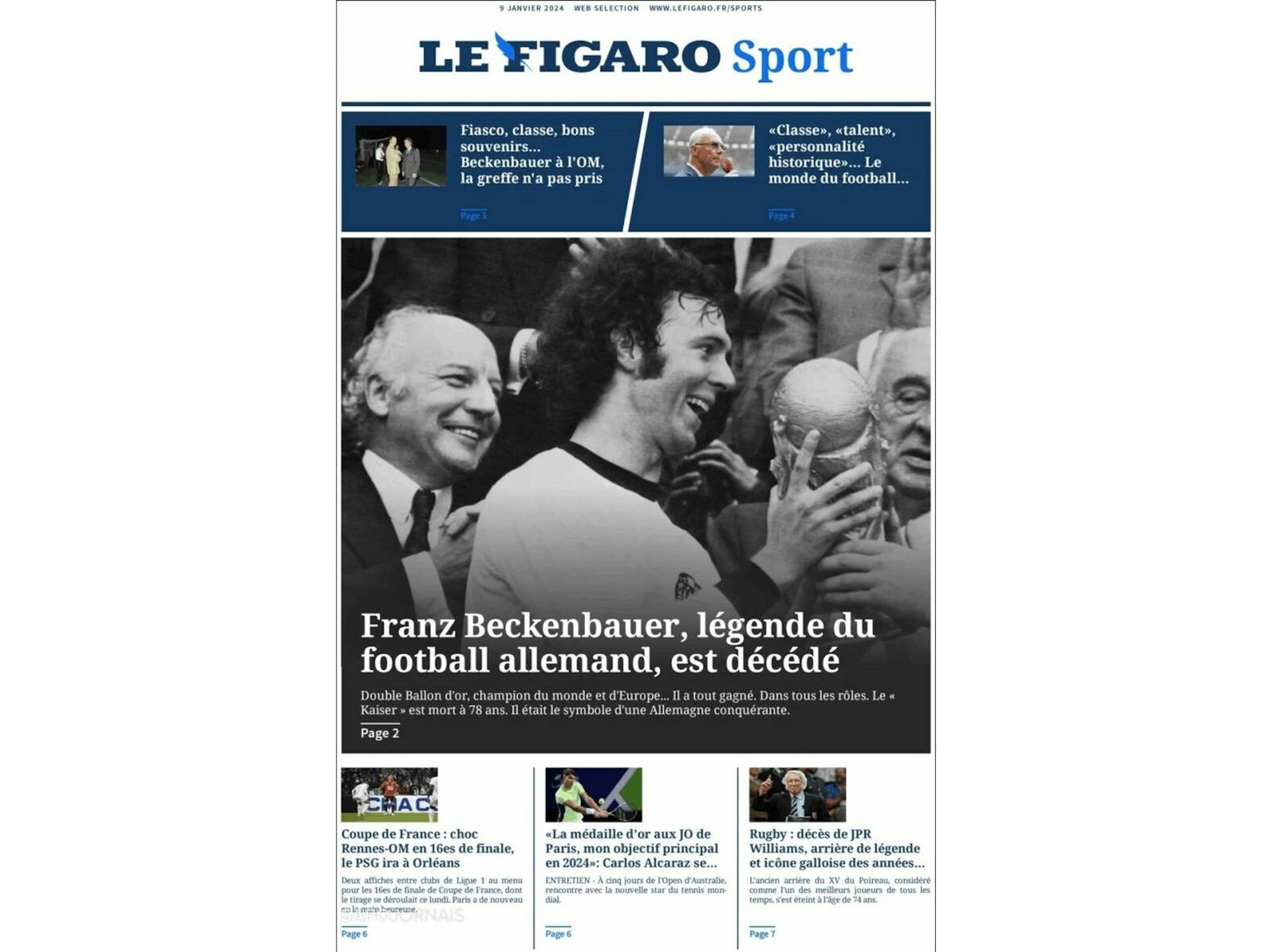 Cover der Zeitung Le Figaro in Frankreich.