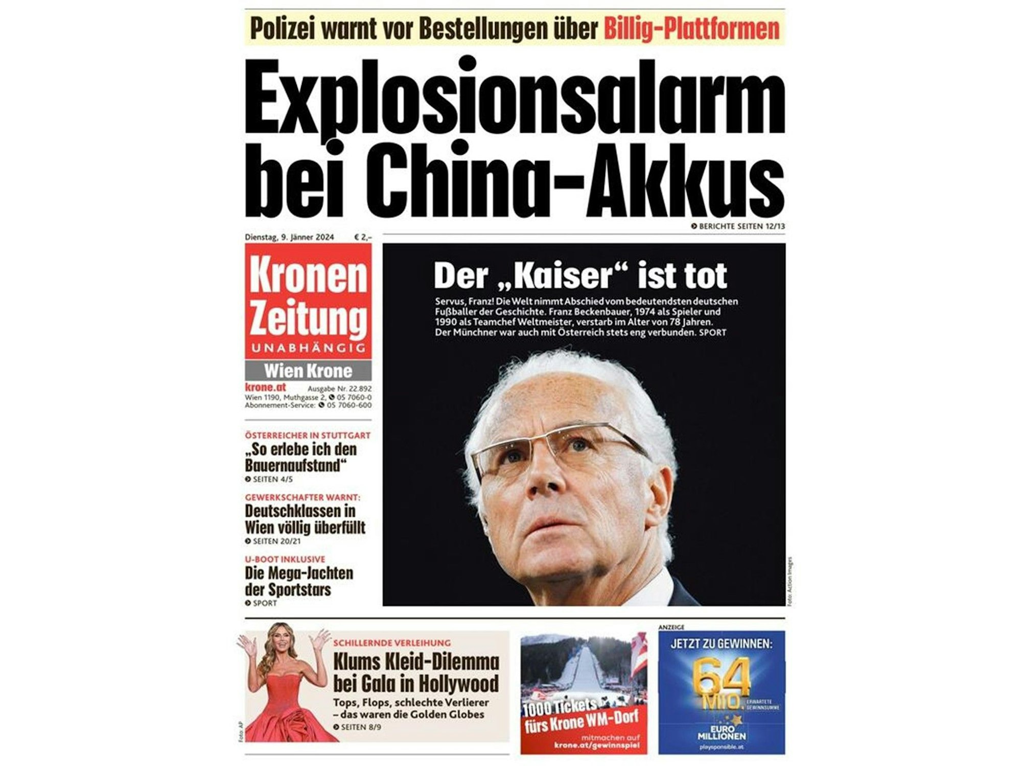 Cover der Kronenzeitung.
