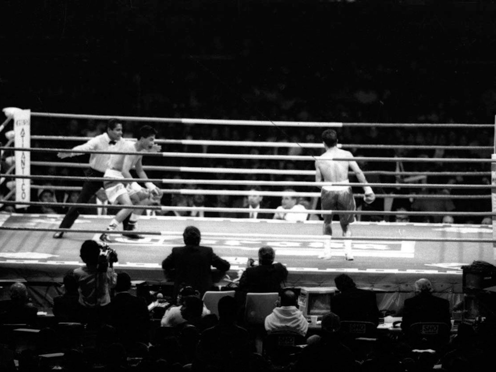 Szene aus dem Boxkampf zwischen Julio César Chávez und Greg Haugen.