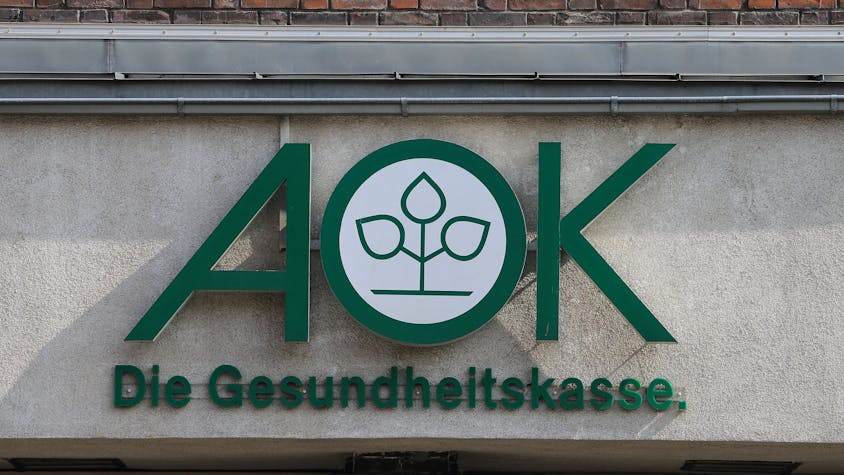 Das Logo der Krankenkasse AOK