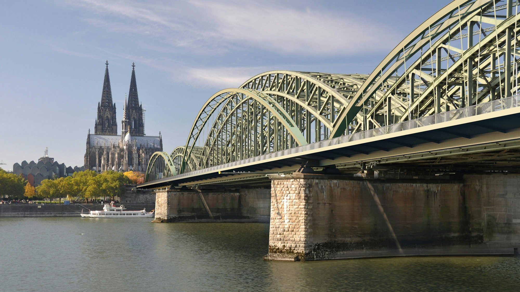 Visualisierung des Anbaus an die Hohenzollernbrücke