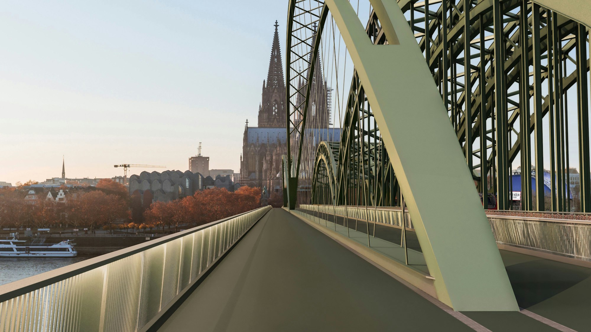 Diese Visualisierung zeigt, wie die Stadt sich die Brückenerweiterung vorstellt.