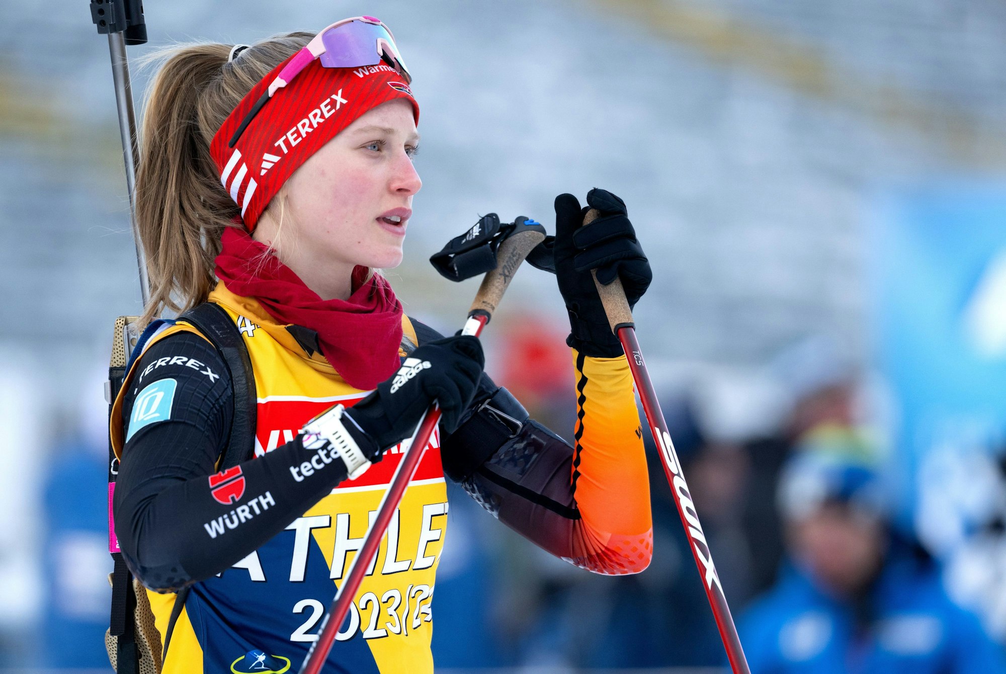 Julia Tannheimer beim Training vor dem Biathlon-Weltcup.