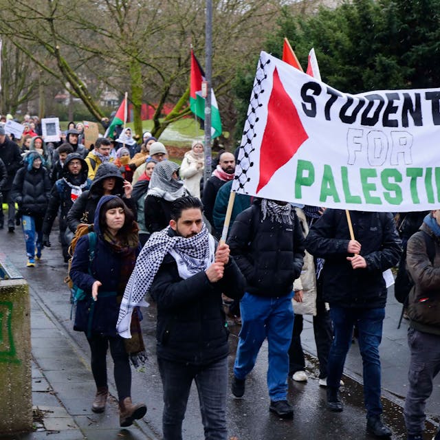 Pro-Palästina Demo an der Universität Köln.
