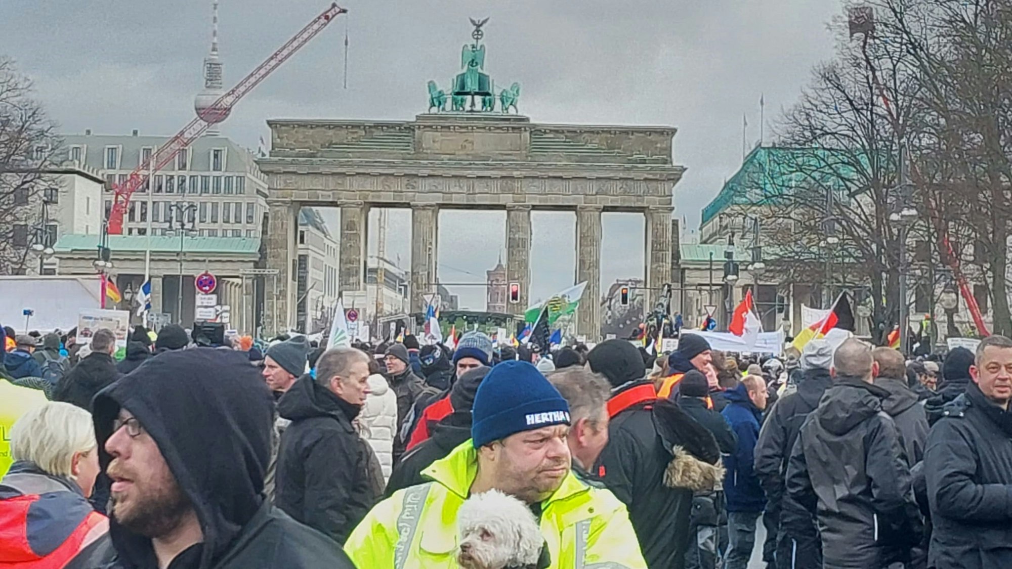In der Menge vor dem Brandenburger Tor verloren sich die Bauern aus Wachtberg