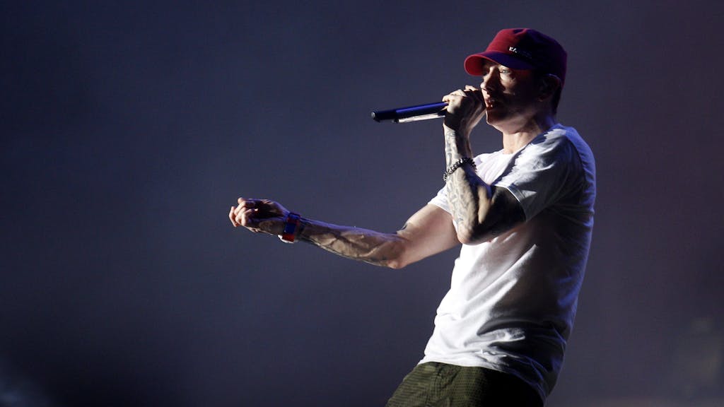 US-Rapper Eminem tritt am 19.03.2016 beim Lollapalooza Festival in Santiago (Chile) auf.&nbsp;