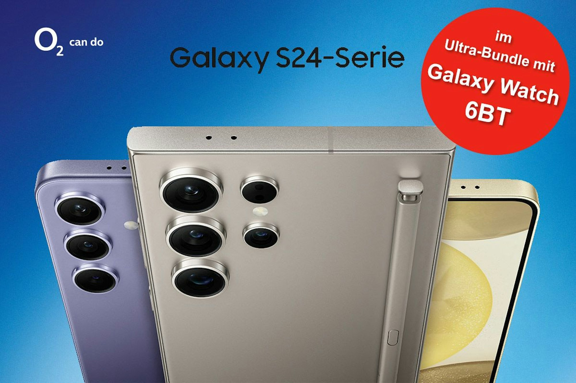 Abbildung der Samsung Galaxy S24 Smartphones in verschiedenen Farben.