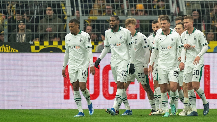 Borussia-Spieler nach einem Torjubel.