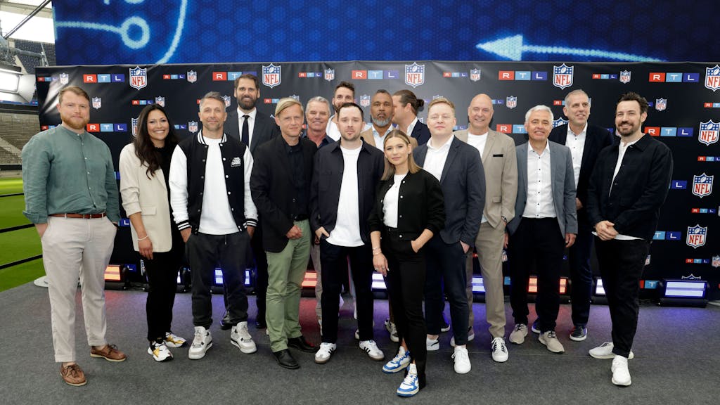 Die TV-Crew von RTL für die NFL-Saison 2023/24 am 26. Mai 2023in Frankfurt.