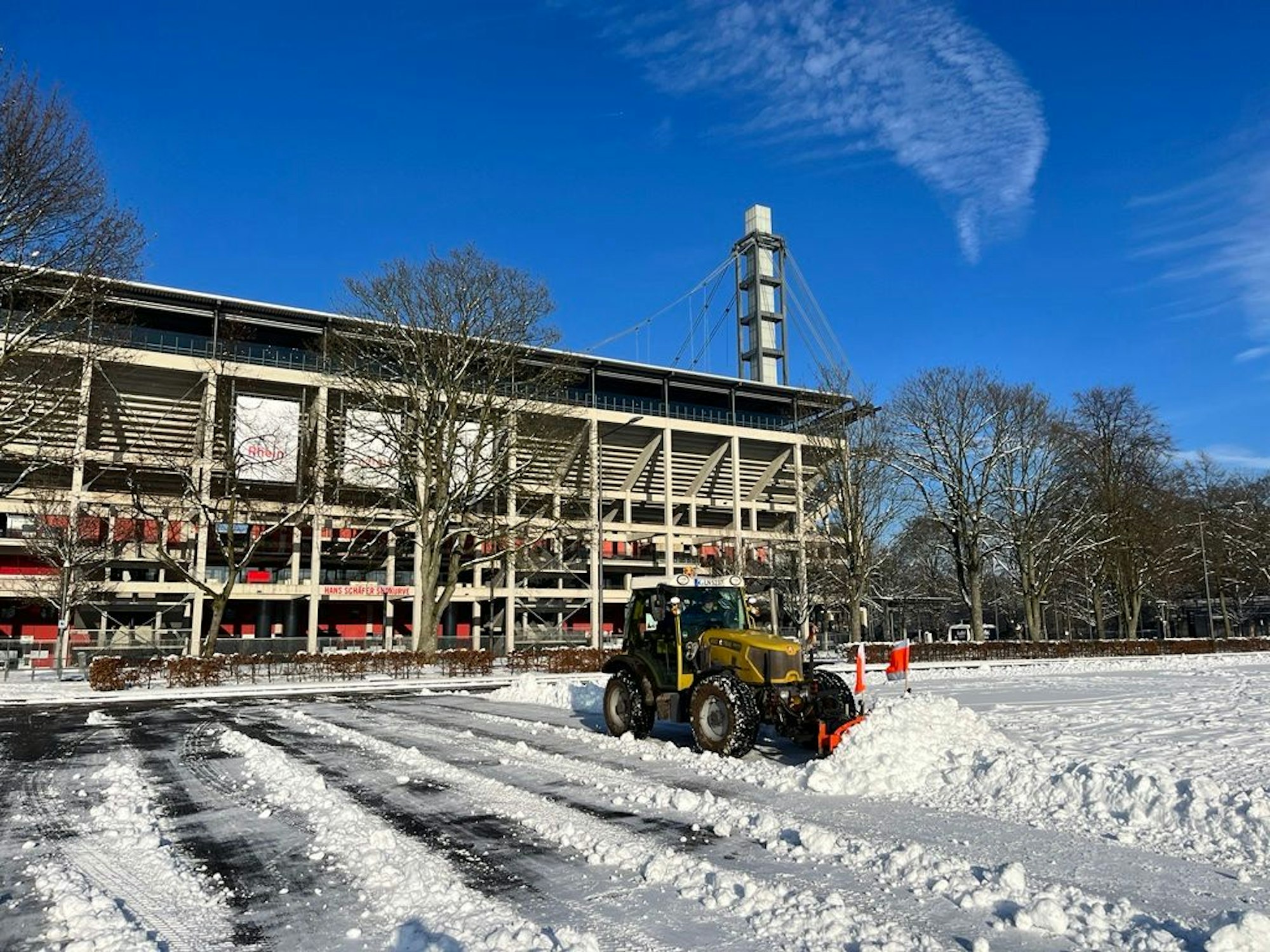 Schnee beim 1. FC Köln.
